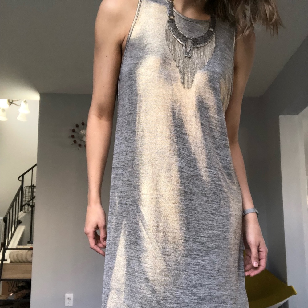 Gold metallic mini dress